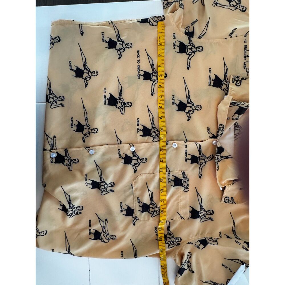 Duvin Yellow Graphic Hawaiian Ski Wakeboard Shirt Medium Retro Vacation Print M - Picture 5 of 7